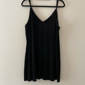 Wild Fable- black velvet, cut out striped tank dress
